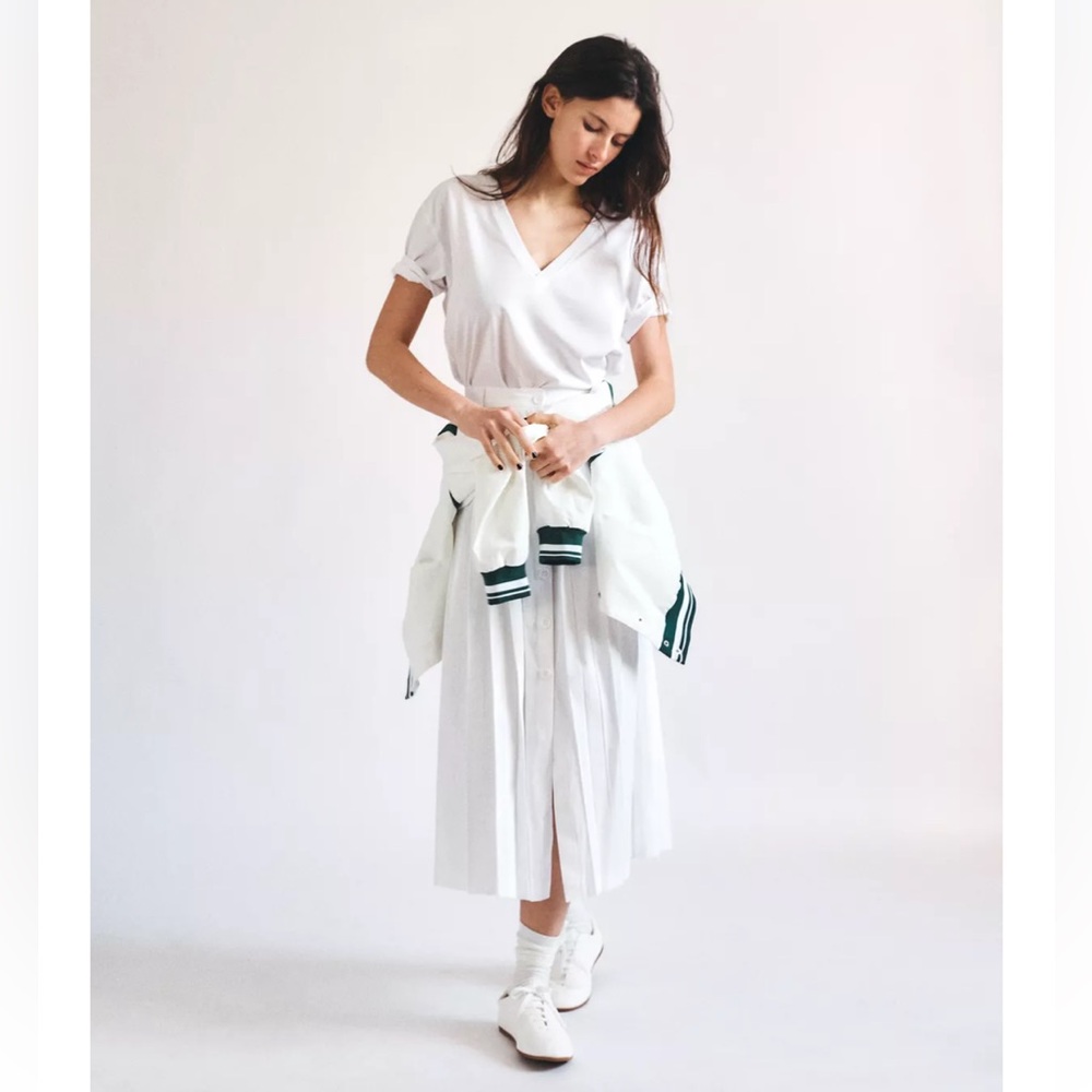 Zara White Pleated Skirt - NWT